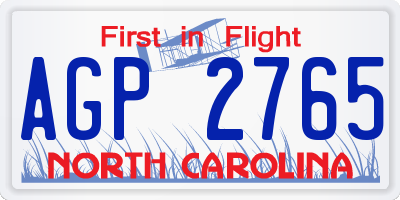 NC license plate AGP2765