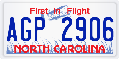 NC license plate AGP2906