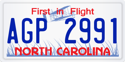 NC license plate AGP2991