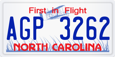NC license plate AGP3262
