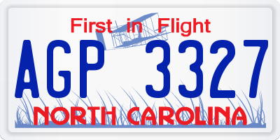 NC license plate AGP3327