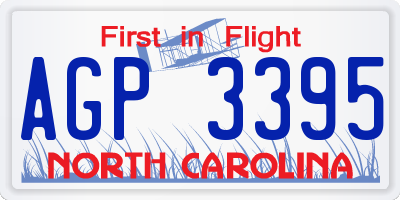 NC license plate AGP3395