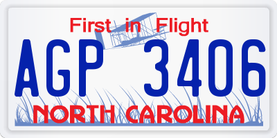 NC license plate AGP3406