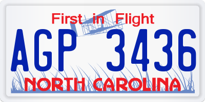NC license plate AGP3436
