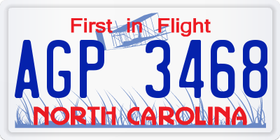 NC license plate AGP3468