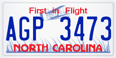 NC license plate AGP3473