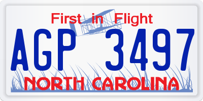 NC license plate AGP3497