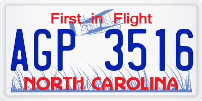 NC license plate AGP3516