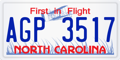 NC license plate AGP3517