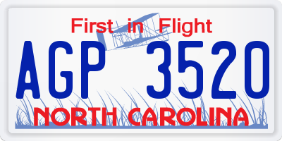 NC license plate AGP3520