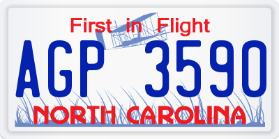 NC license plate AGP3590