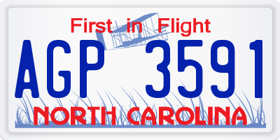 NC license plate AGP3591