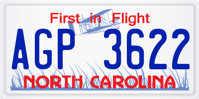 NC license plate AGP3622