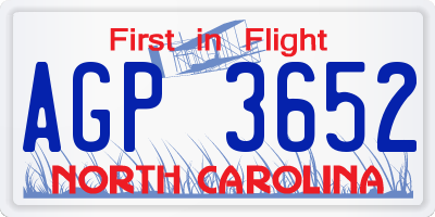 NC license plate AGP3652