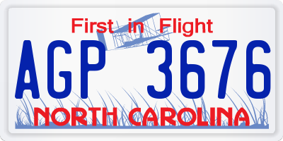 NC license plate AGP3676