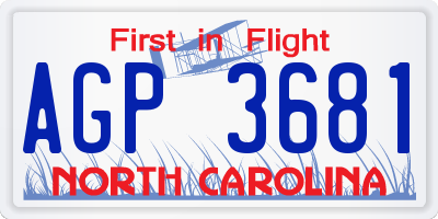 NC license plate AGP3681