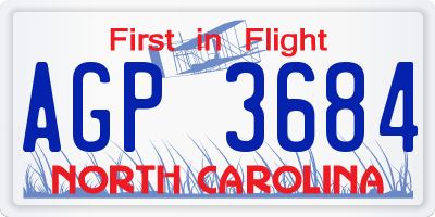 NC license plate AGP3684