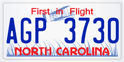 NC license plate AGP3730