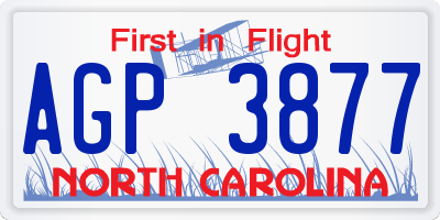 NC license plate AGP3877