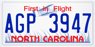 NC license plate AGP3947