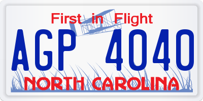 NC license plate AGP4040