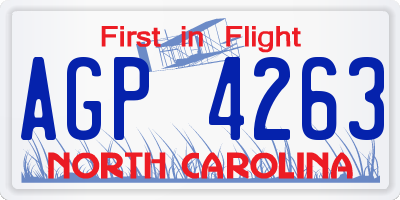 NC license plate AGP4263