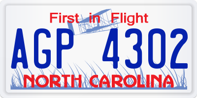 NC license plate AGP4302