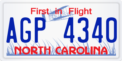 NC license plate AGP4340