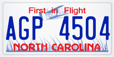 NC license plate AGP4504