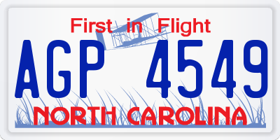 NC license plate AGP4549