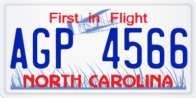 NC license plate AGP4566