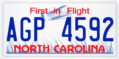 NC license plate AGP4592