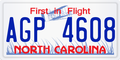 NC license plate AGP4608