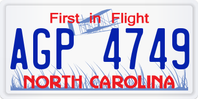 NC license plate AGP4749