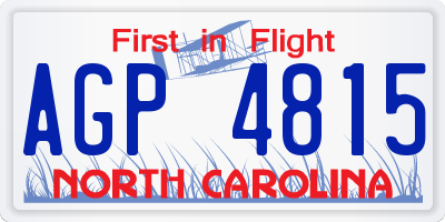 NC license plate AGP4815