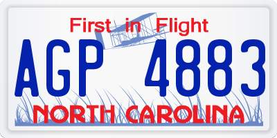 NC license plate AGP4883