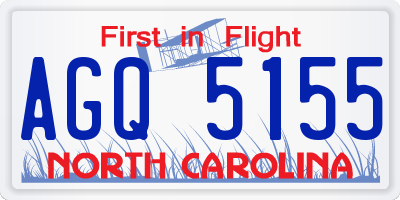 NC license plate AGQ5155