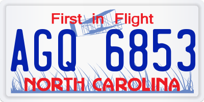 NC license plate AGQ6853