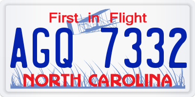 NC license plate AGQ7332
