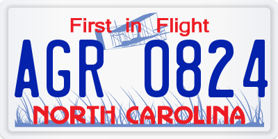 NC license plate AGR0824