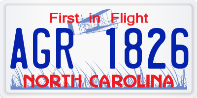 NC license plate AGR1826