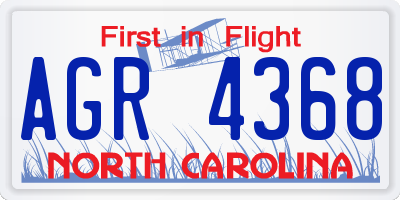 NC license plate AGR4368
