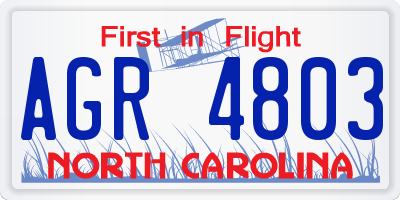 NC license plate AGR4803