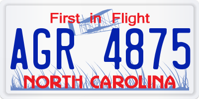 NC license plate AGR4875