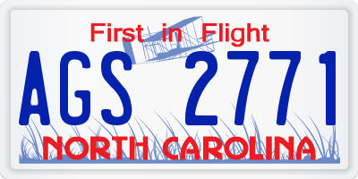 NC license plate AGS2771