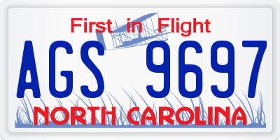NC license plate AGS9697