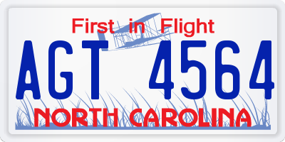 NC license plate AGT4564