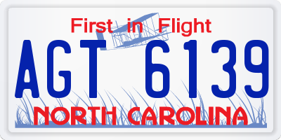 NC license plate AGT6139
