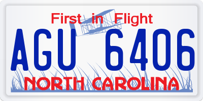 NC license plate AGU6406