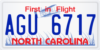 NC license plate AGU6717